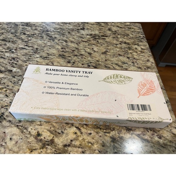 New Bathroom Vanity Tray Bamboo - for Counter Wood Small Decorative Tray, Dresse - Picture 8 of 10